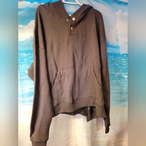 Godi Assymetrical Men's Black Back Zip Hoodie Size Large‎